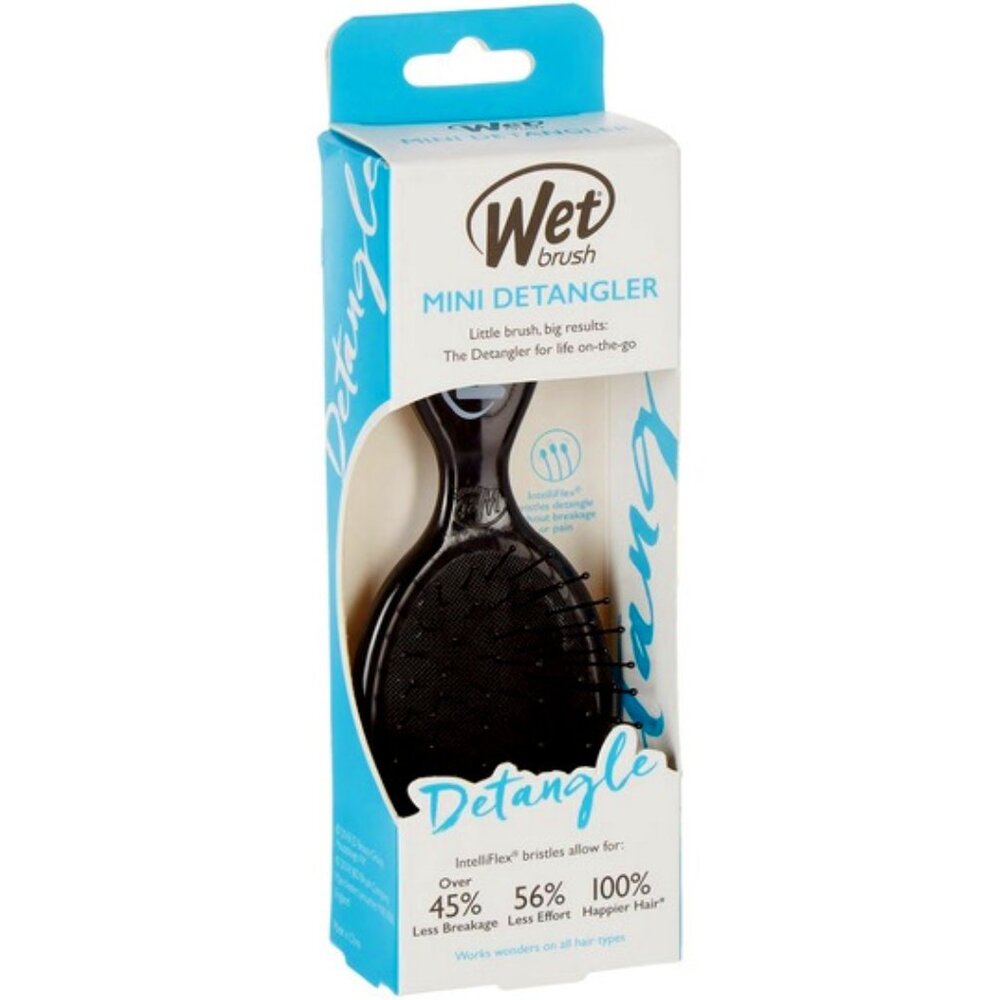WET BRUSH Mini Detangler Hair Brush 4 Travel/Gym/On the Go COLOR: BLACK**NEW!
